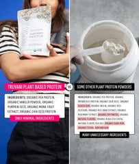 Truvani vanilla shake in glass illustrates creamy texture without chalkiness.