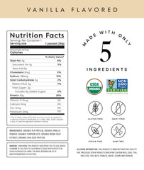 Truvani travel packets provide convenient single-serve vanilla protein on the go.