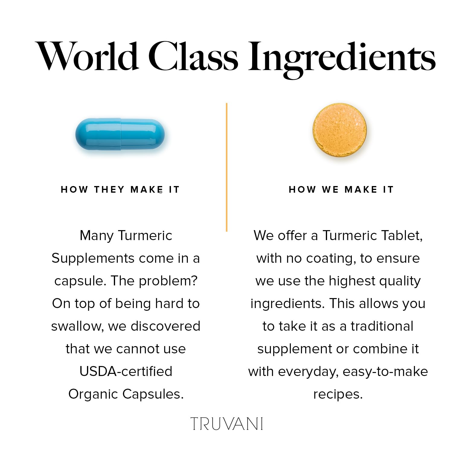Truvani turmeric tablets dissolving into tea demonstrating versatile serving options