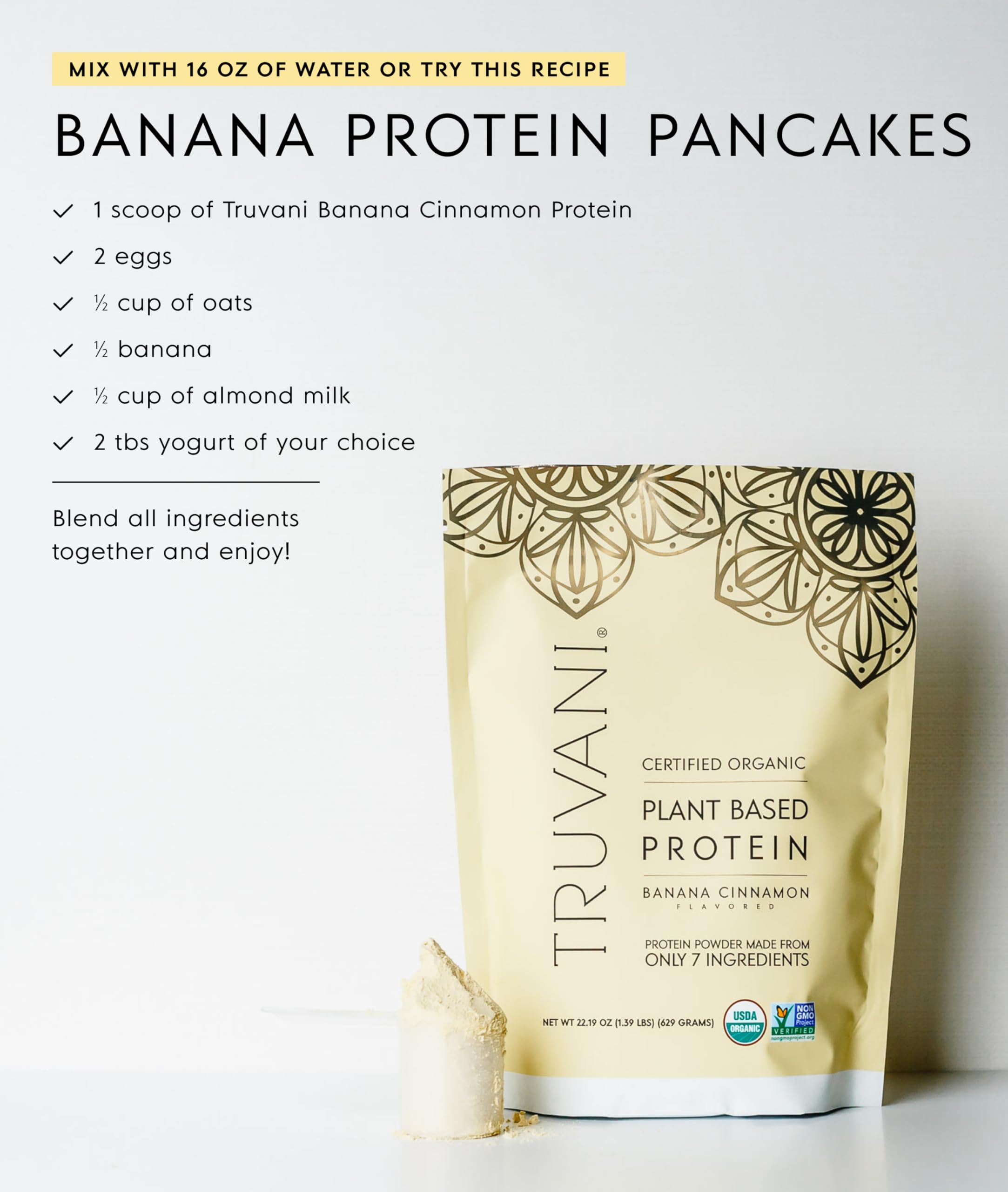 Truvani vegan pea protein gluten-free packaging highlights allergen-friendly option