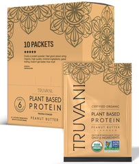 Truvani vegan pea protein peanut butter travel pack for on-the-go protein