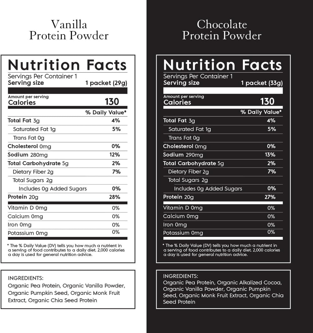 Truvani vegan pea protein sample pack single-serving packet ready for quick shakes