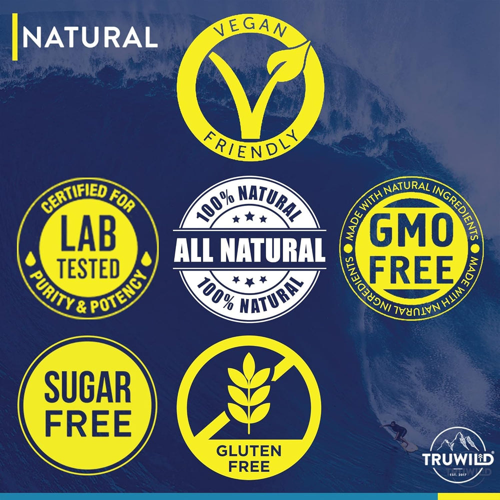TruWild Hydrate label emphasizes zinc and magnesium benefits for recovery.