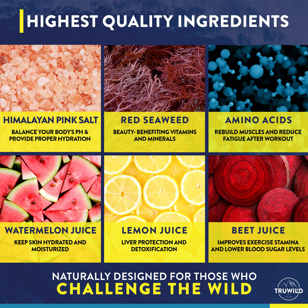 TruWild Hydrate on-the-go mix with water for versatile hydration