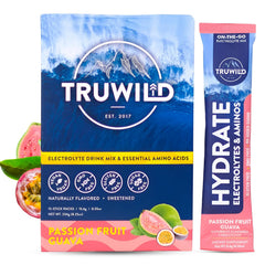 TruWild Hydrate passionfruit guava packet for on-the-go hydration
