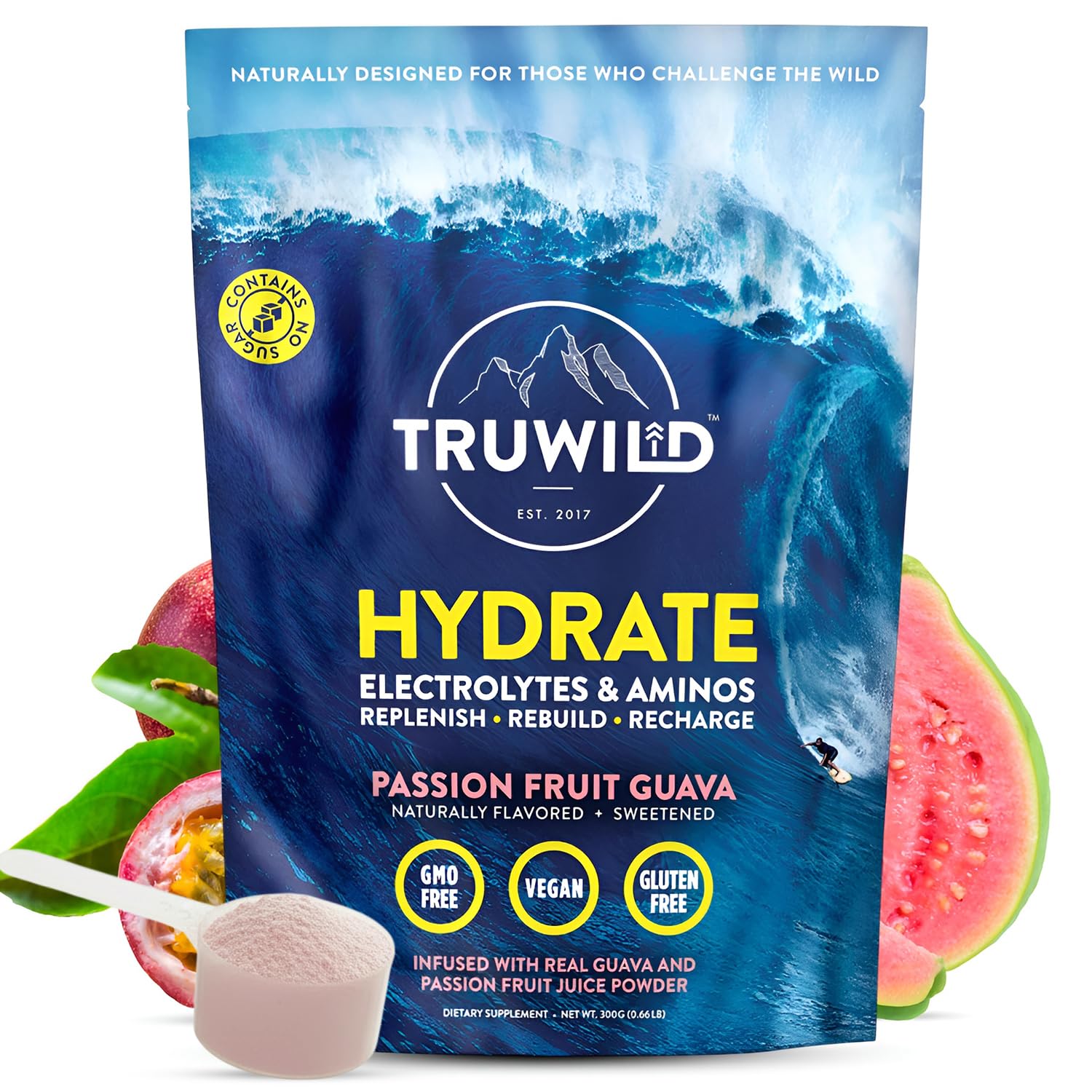 TruWild Hydrate powder tub for quick daily hydration