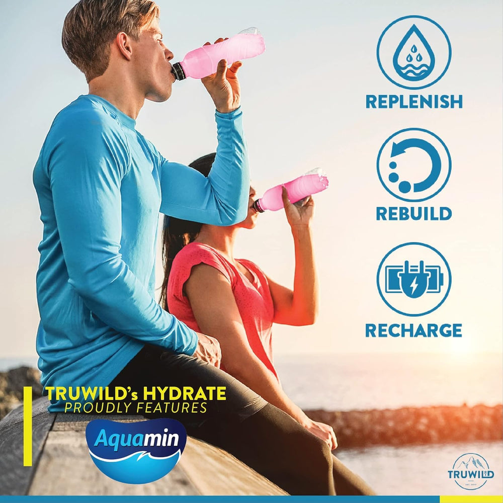TruWild Hydrate strawberry lime scoop ready for flavorful hydration after workouts.