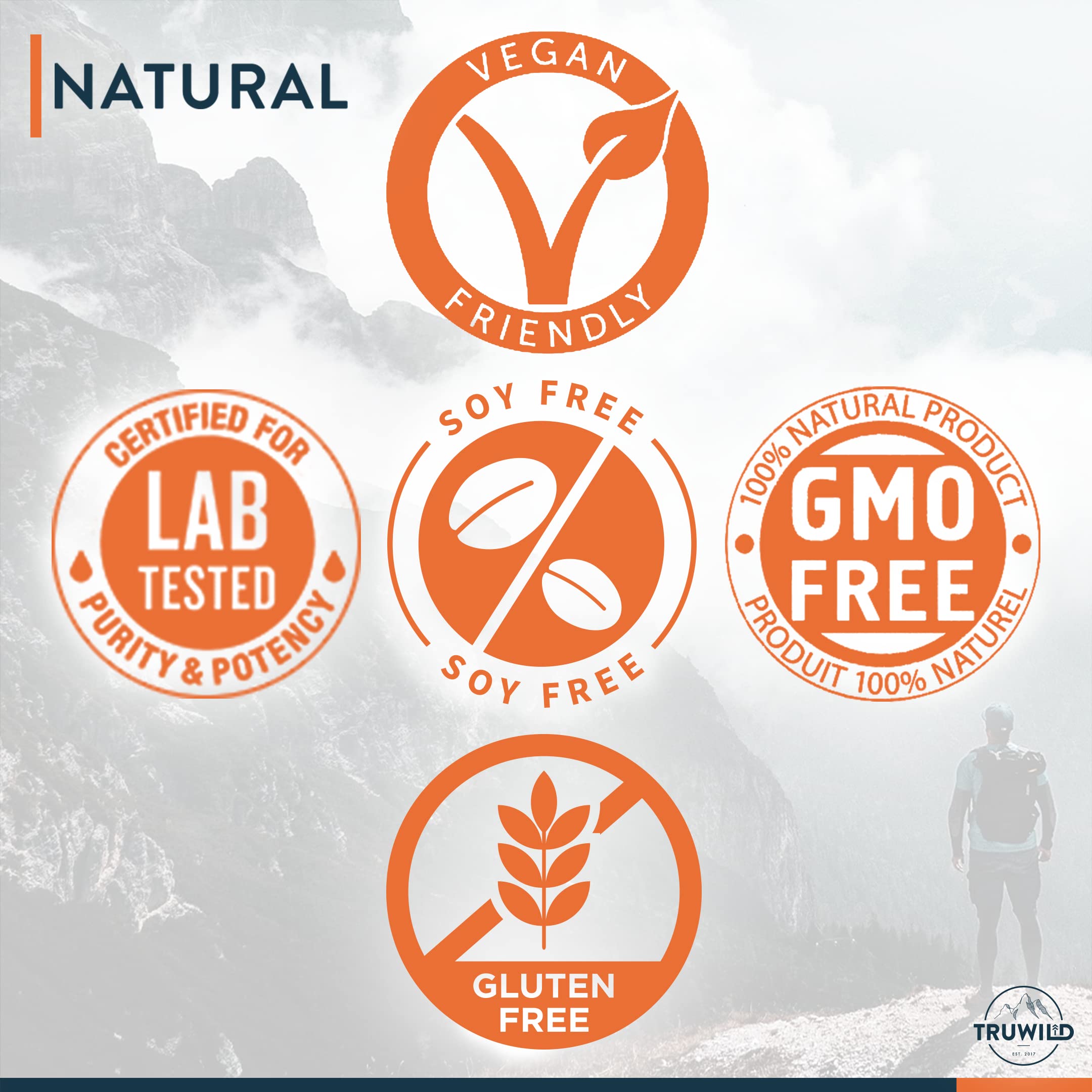 TruWild Motion ingredient panel highlighting plant-based ingredients.