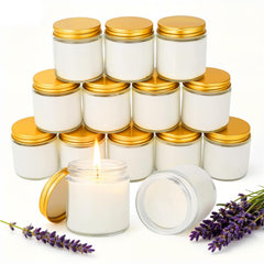 Trxvxo lavender soy candle gift set in a stylish box, ideal for wedding favors.