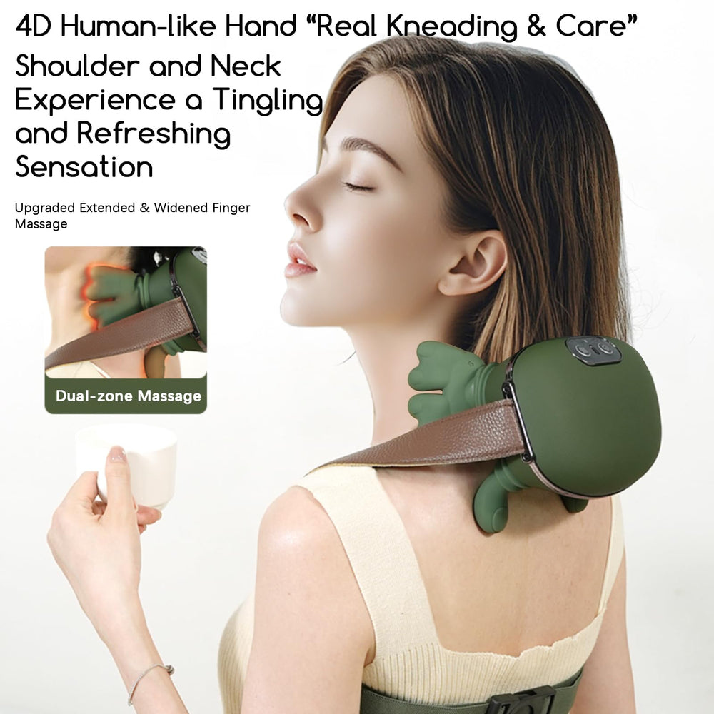 TSDRBWO neck massager side view highlights slim profile for home or office use.