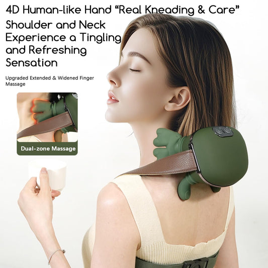TSDRBWO neck massager side view highlights slim profile for home or office use.