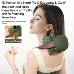 TSDRBWO neck massager side view highlights slim profile for home or office use.