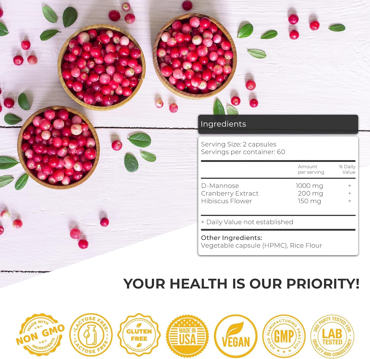 Tucano Bads Cranberry Hibiscus Capsules support urinary health with botanicals.