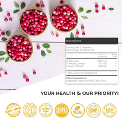 Tucano Bads Cranberry Hibiscus Capsules support urinary health with botanicals.