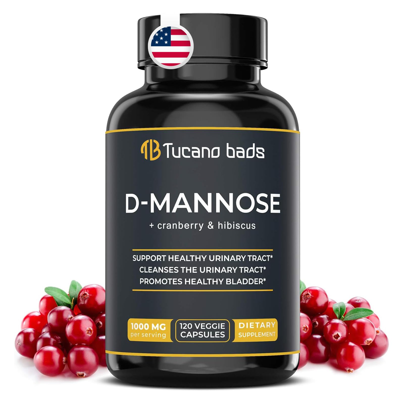 Tucano Bads D Mannose capsules for urinary comfort and balance.