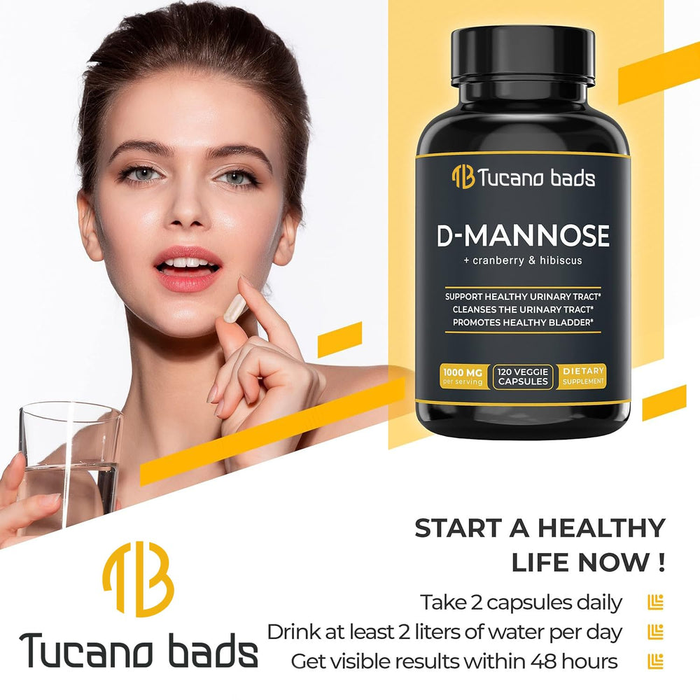 Tucano Bads D-Mannose capsules for kidney support and bladder balance.
