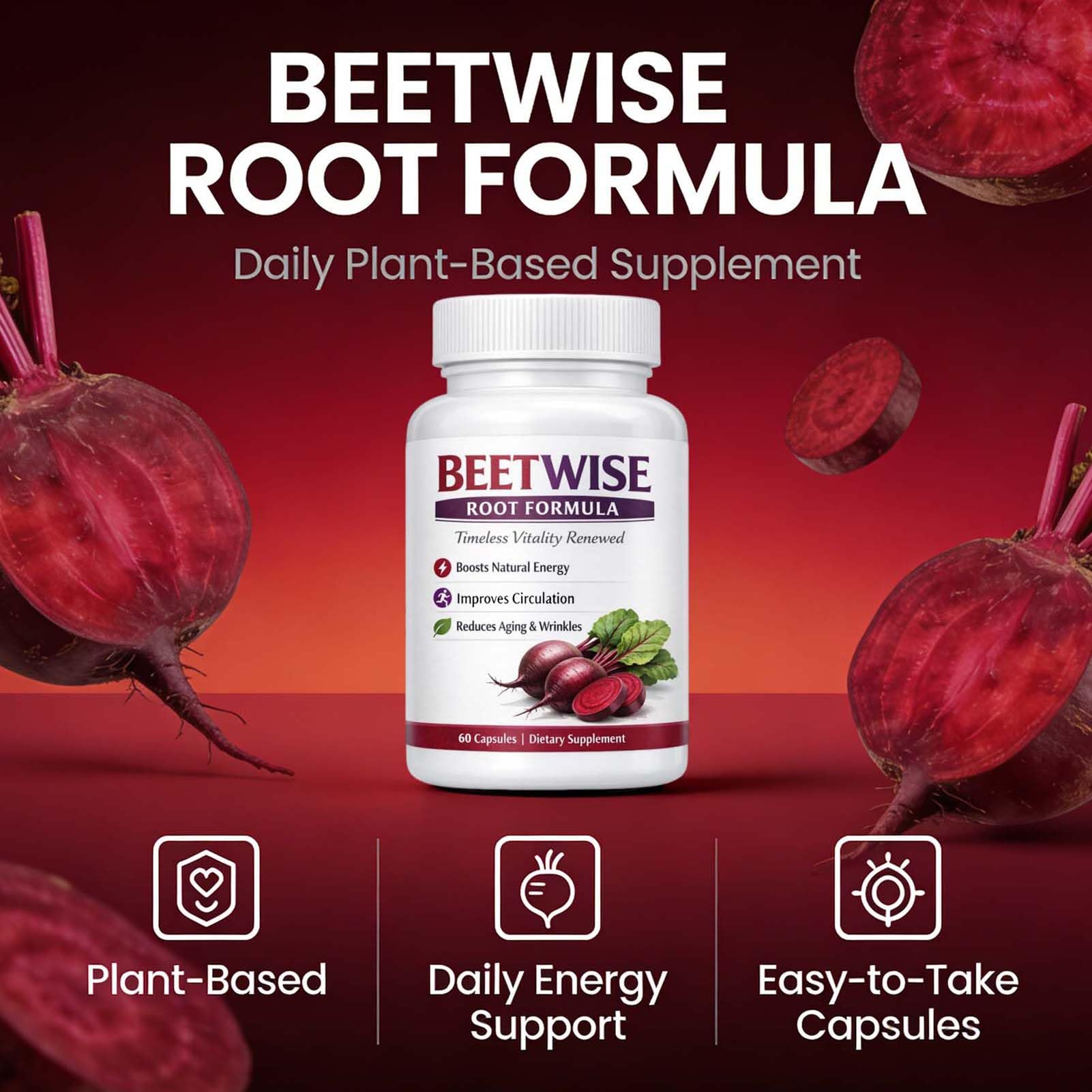 Tufonra Beetwise Root Formula packaging shows a three-bottle bundle for convenient value