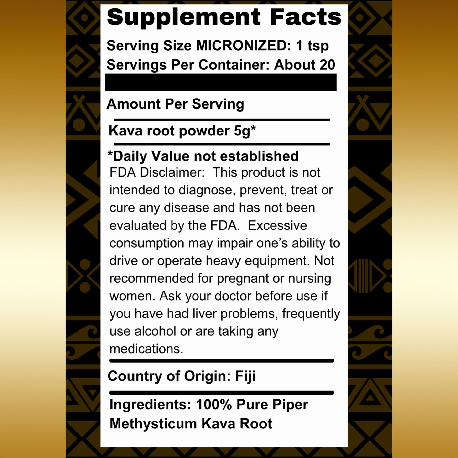 Earthy aroma and smooth taste of TUI KAVA micronized powder.