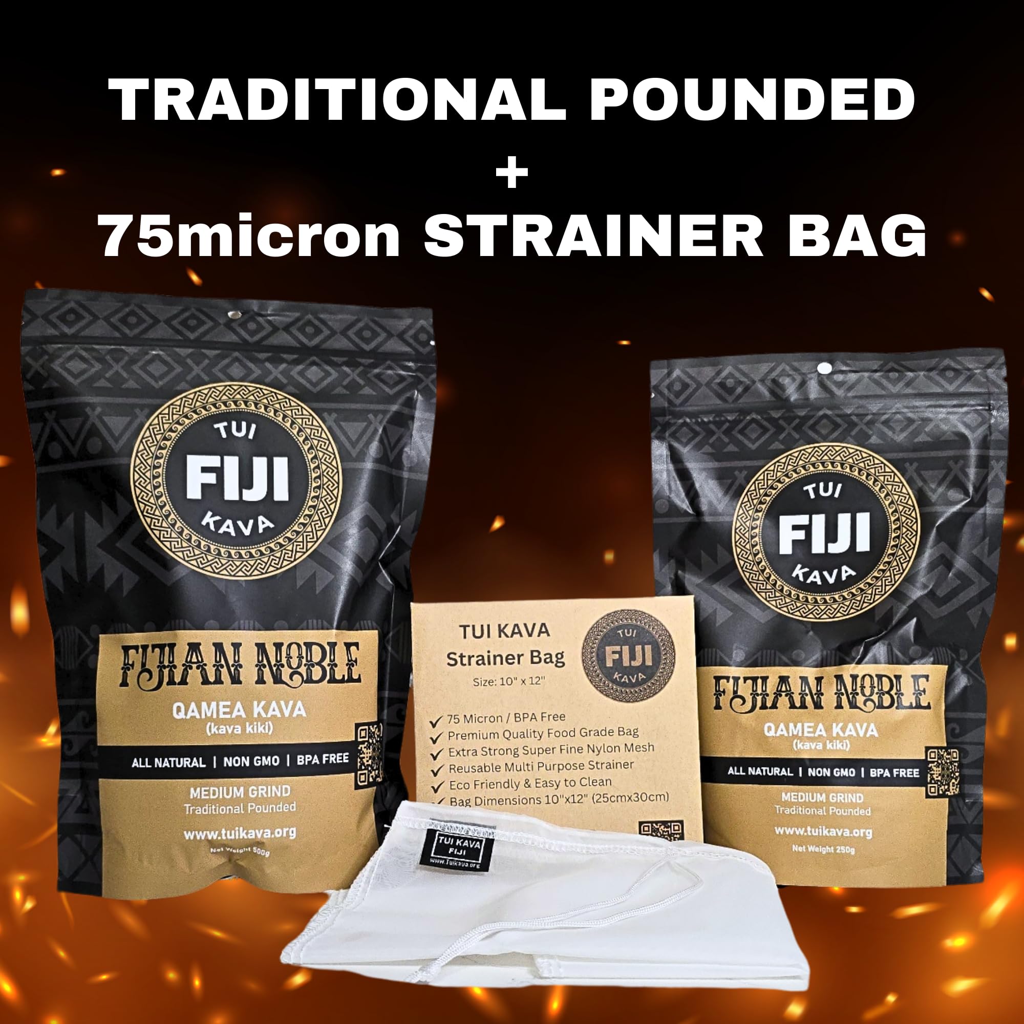 TUI KAVA traditional pounding mortar highlights authentic Fiji preparation and texture release.