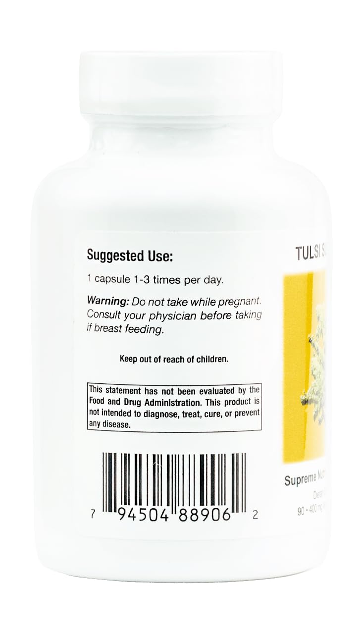 Two-pack Tulsi Supreme holy basil capsules for convenient daily use