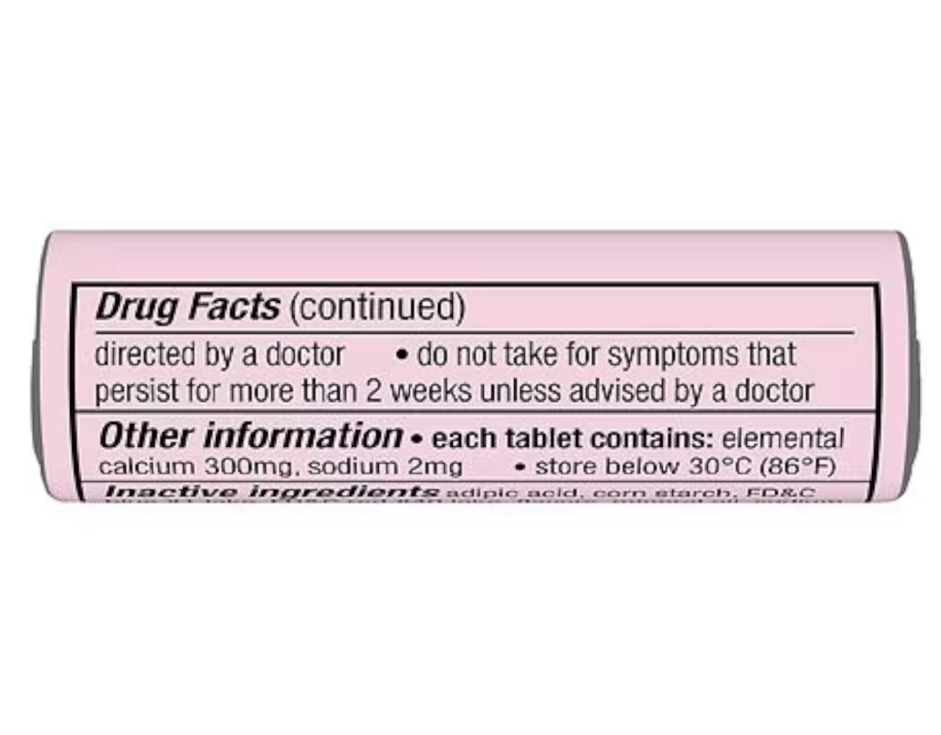 Tums calcium supplement bottle with berry flavor supporting daily calcium intake.