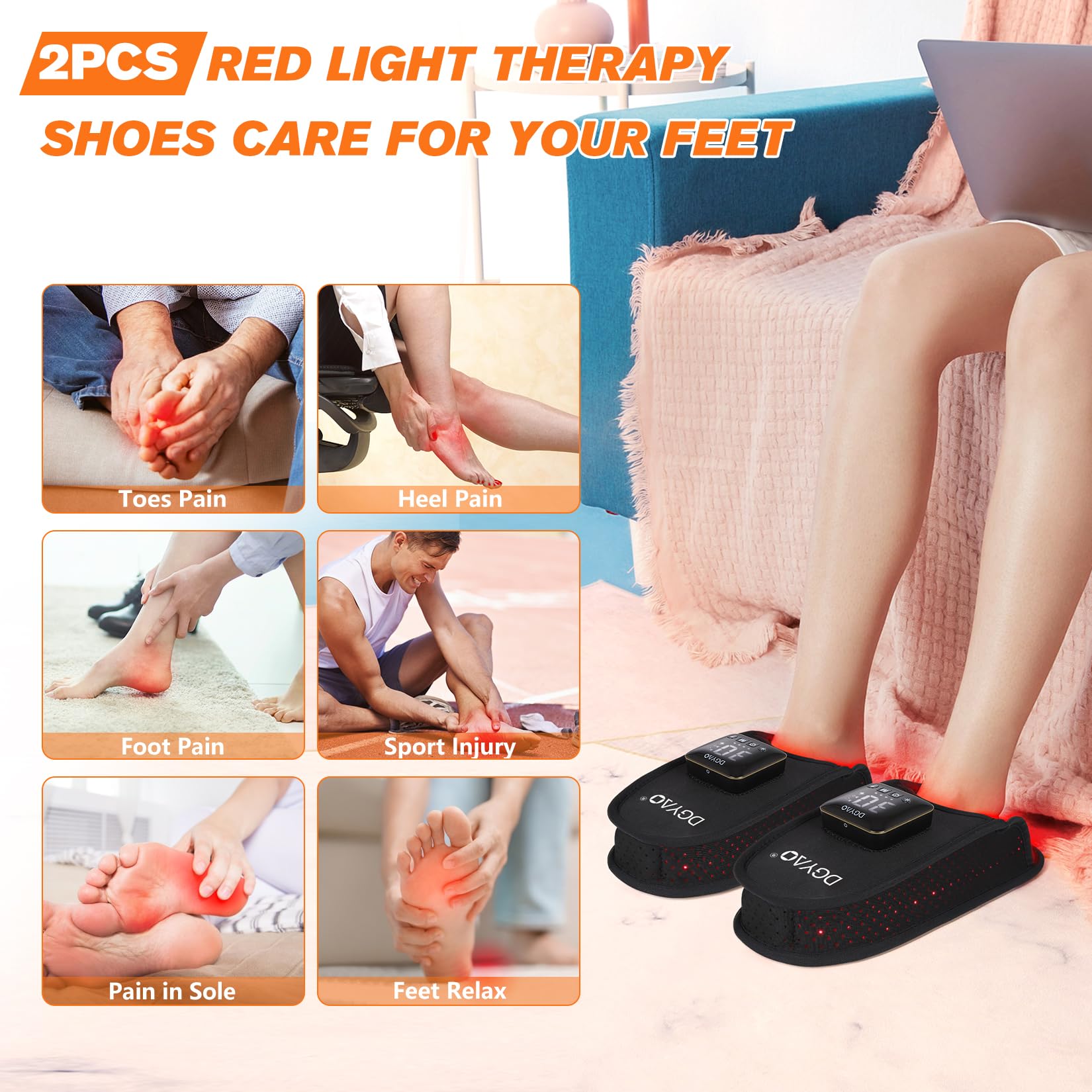 TUOB cordless red infrared foot slipper controller close-up