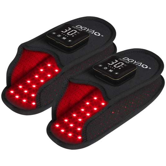 TUOB cordless red infrared foot slipper front view for whole-foot therapy