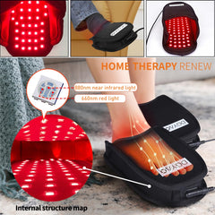 TUOB foot pad close-up of 660nm red lights targeting skin layers