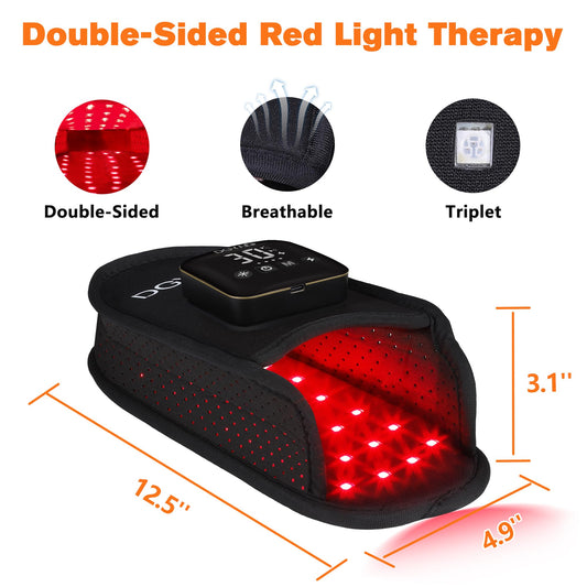 Close-up of TUOB red 660nm LEDs supporting skin and muscle wellness