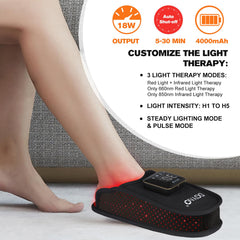 Three therapy modes including red, infrared, and combo for customization