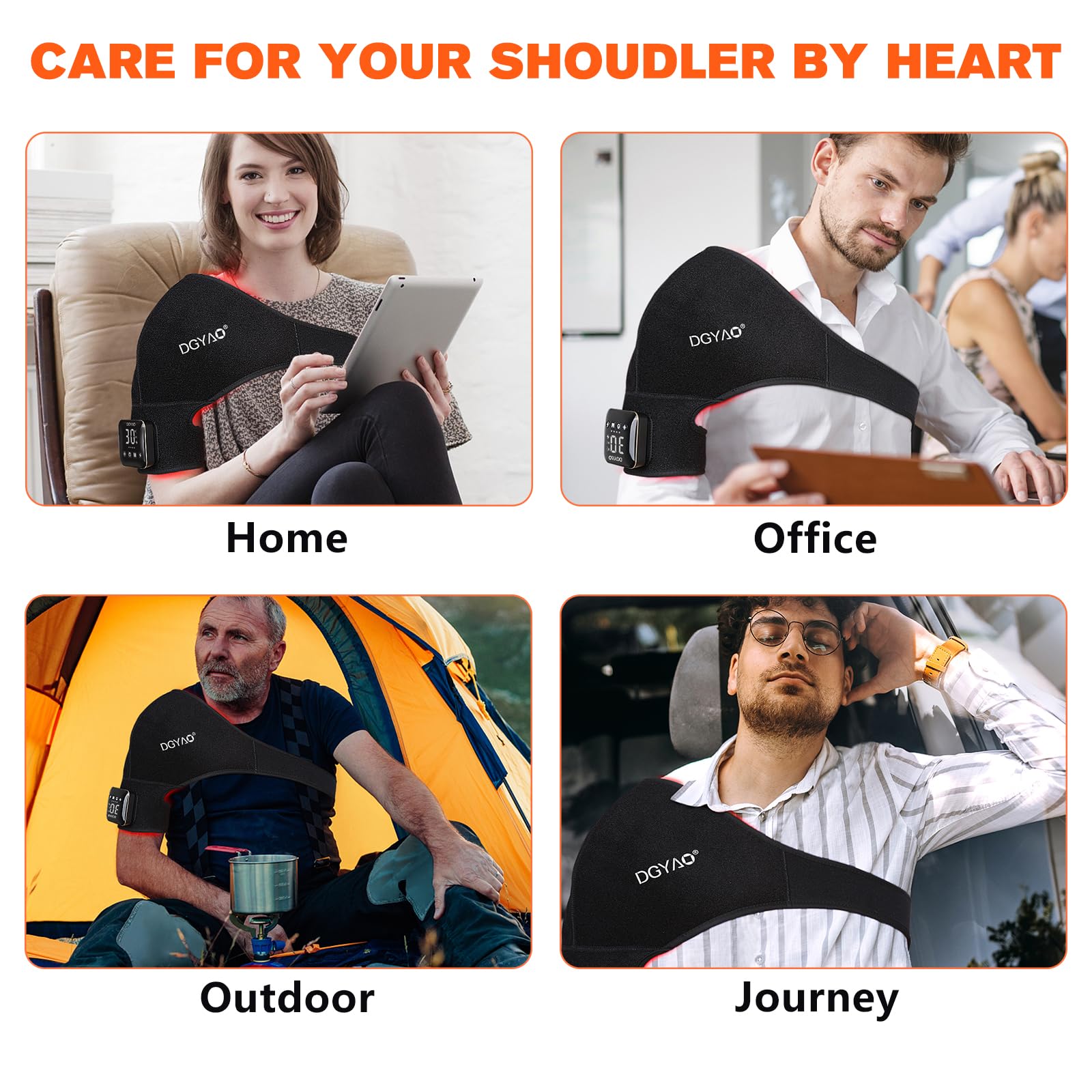 TUOB portable home-use device designed for shoulder relief routines