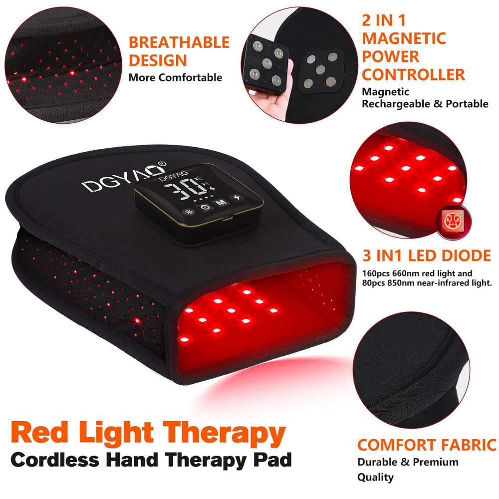 TUOB close-up of 660nm red LEDs highlighting skin-friendly light
