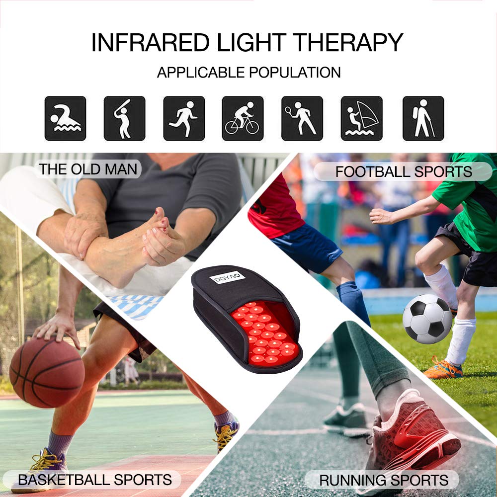 TUOB red-light 660nm LEDs illuminate the foot for gentle warmth.