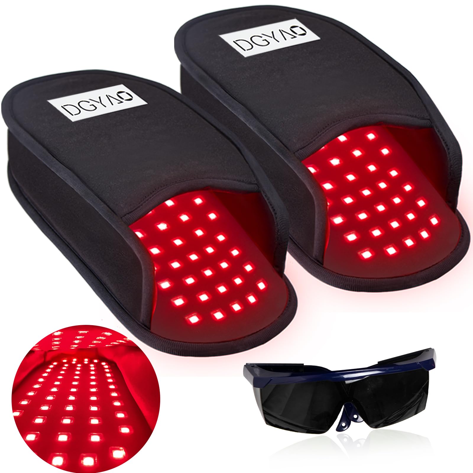 TUOB red and infrared foot therapy pad in full view for at-home relief potential