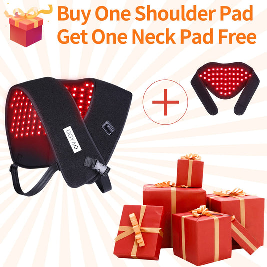 TUOB red light therapy shoulder panel close-up for soothing muscle tension