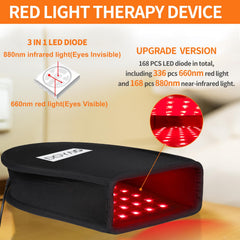 TUOB red infrared hand therapy pad back view highlights double-sided design for versatile treatment.