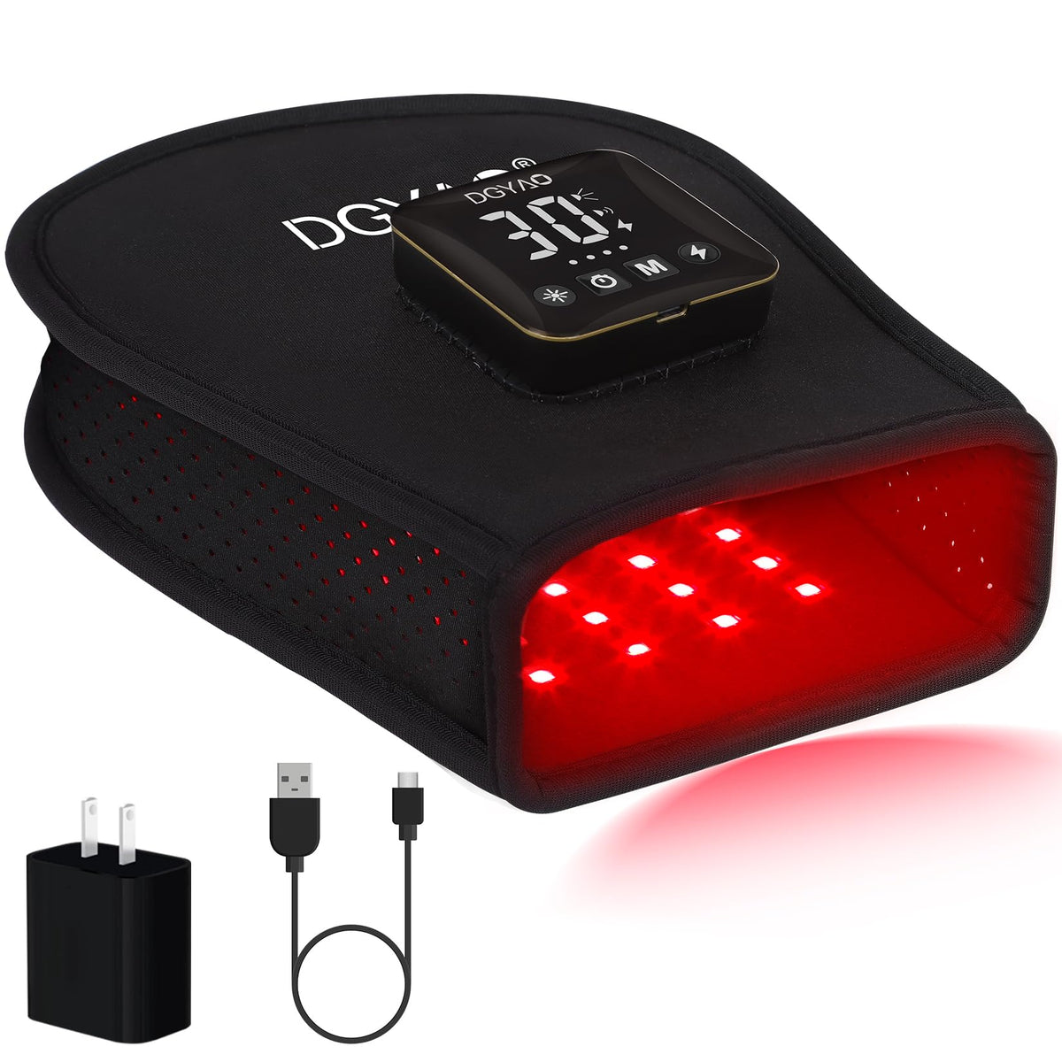 TUOYR cordless hand therapy glove with red and infrared LEDs for targeted relief