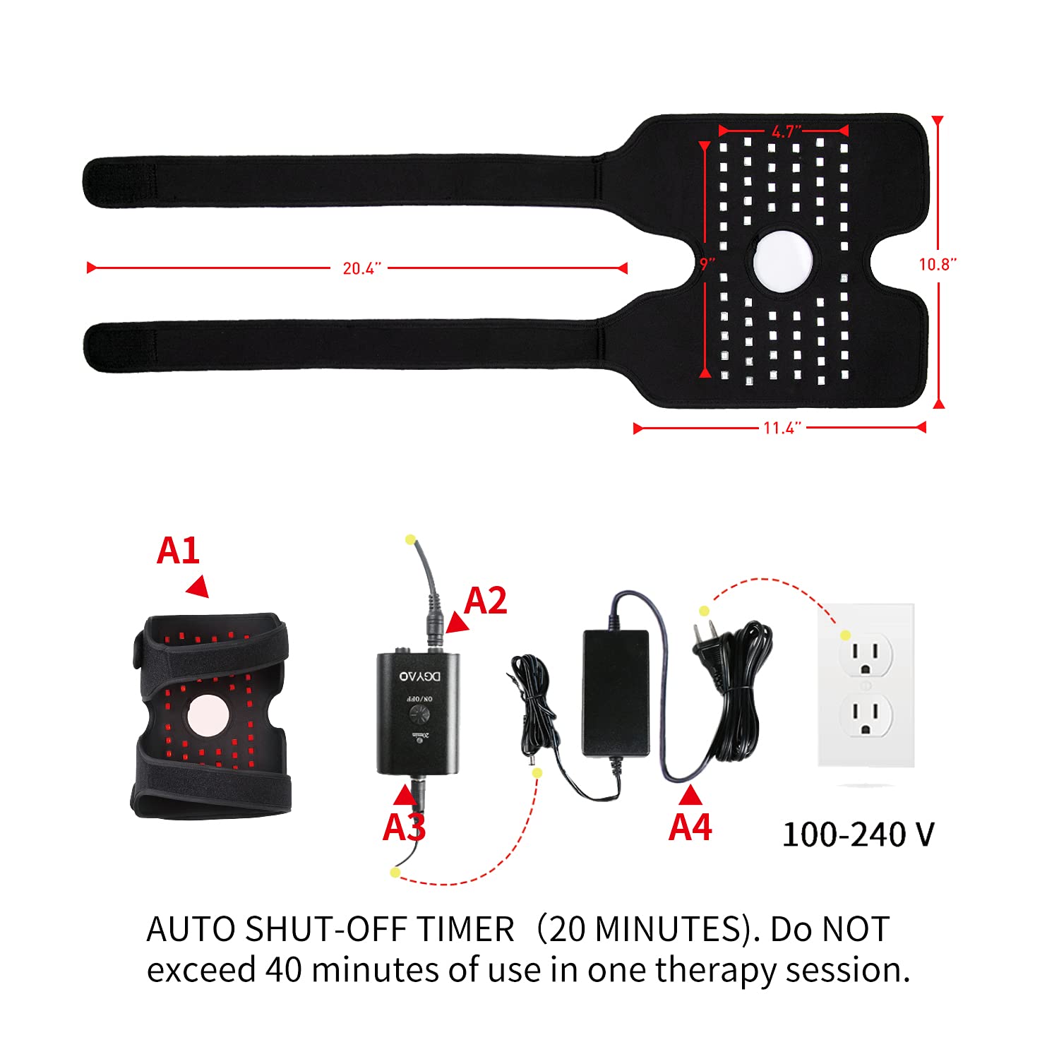 TUOYR FDA-cleared therapy wrap for knee and elbow care.