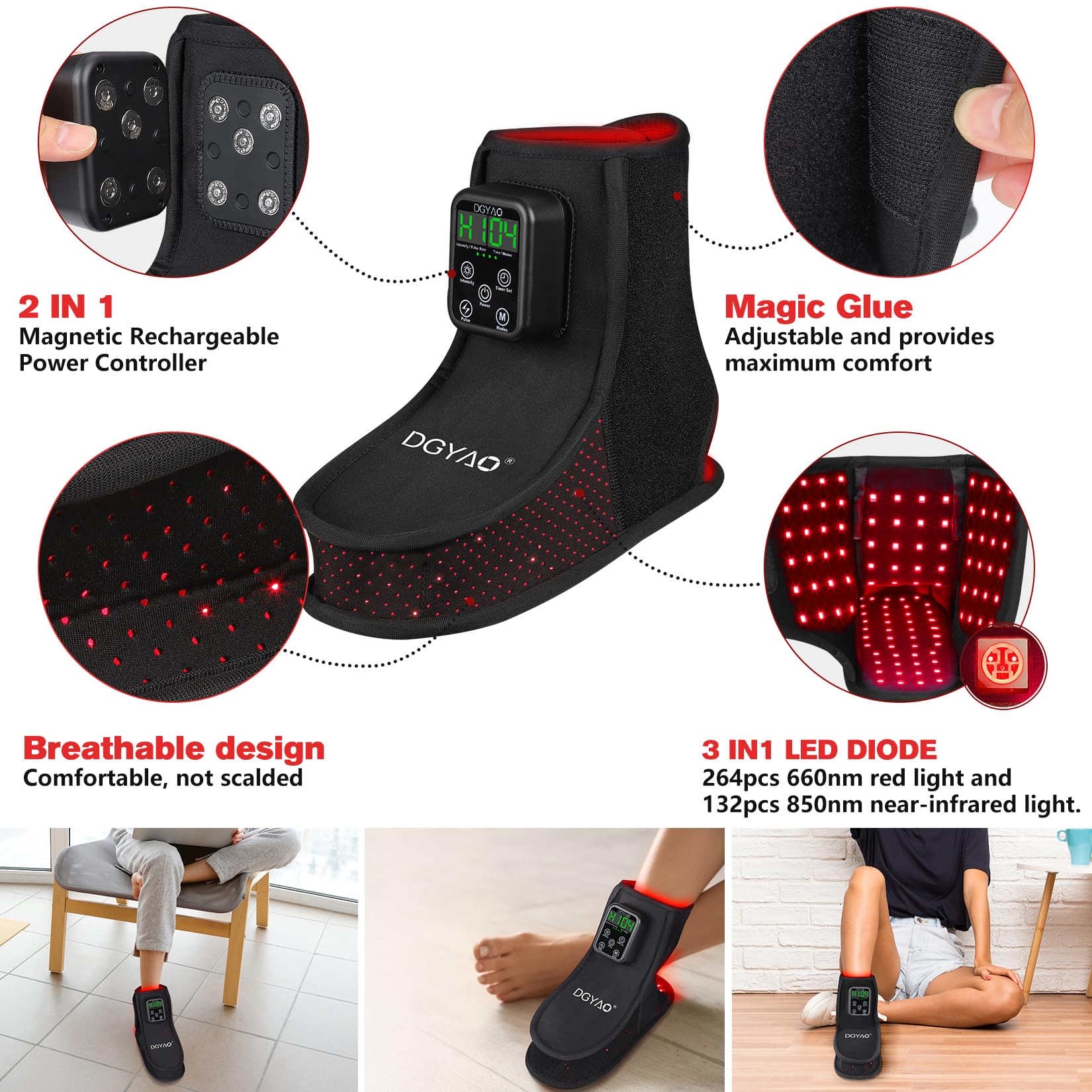 TUOYR internal LED beads deliver even coverage inside shoes