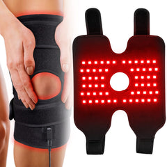 TUOYR near-infrared wrap on knee for targeted joint comfort.