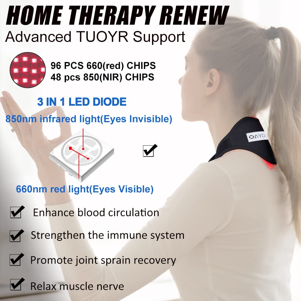 TUOYR pain relief neck device demonstrates targeted therapy for neck strain and fatigue.