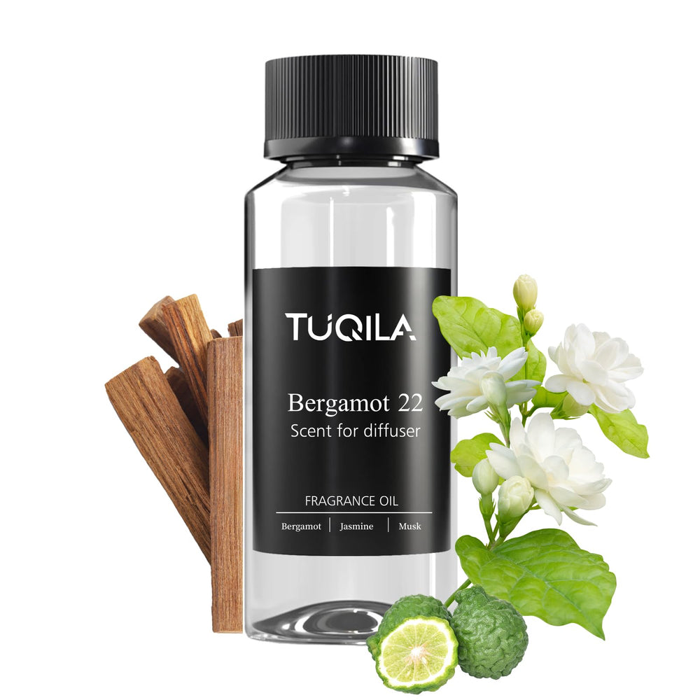 Tuqila Hotel Bergamot 120ml bottle displayed for luxury scent.