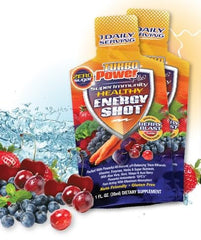 Turbo Power Plus bottle pouring a tropical energy boost into water.