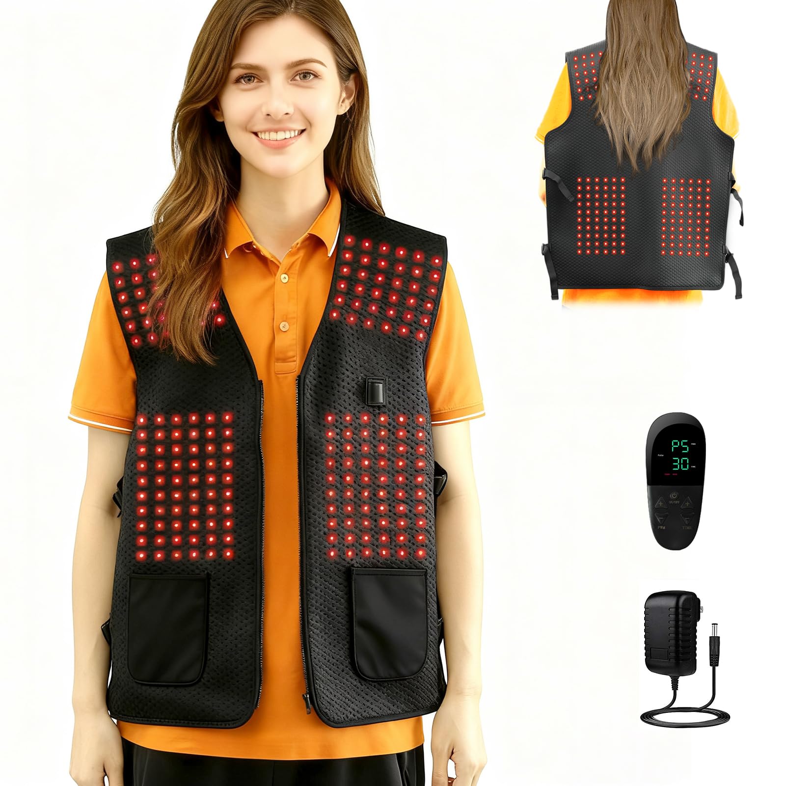 TURJGKSG Red Light Vest back coverage for upper body relaxation