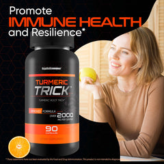Turmeric Trick tablets on white background for easy dosing.