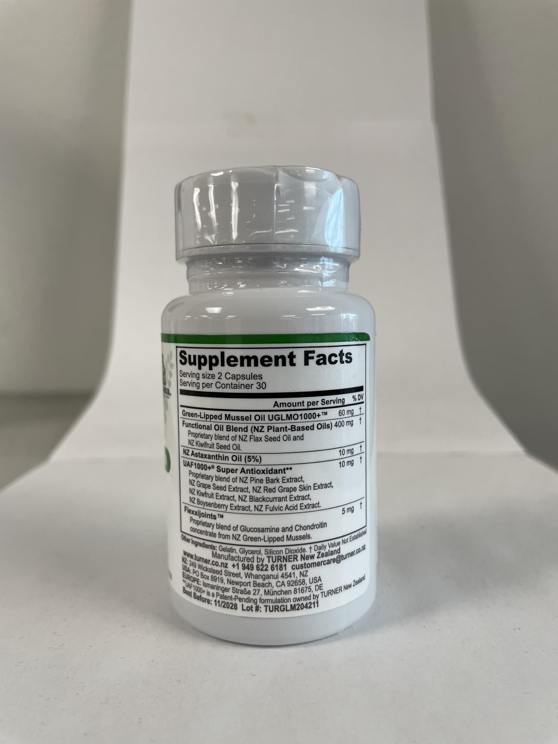 TURNER GLMO capsules closeup illustrating compact size and ease of use