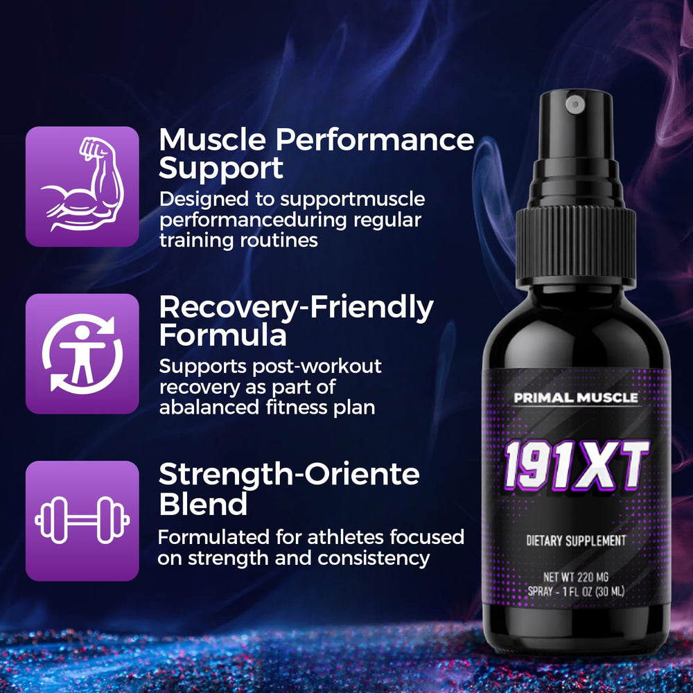 TUVAAZ 191XT Primal Muscle Spray mist for fast on-the-go use.