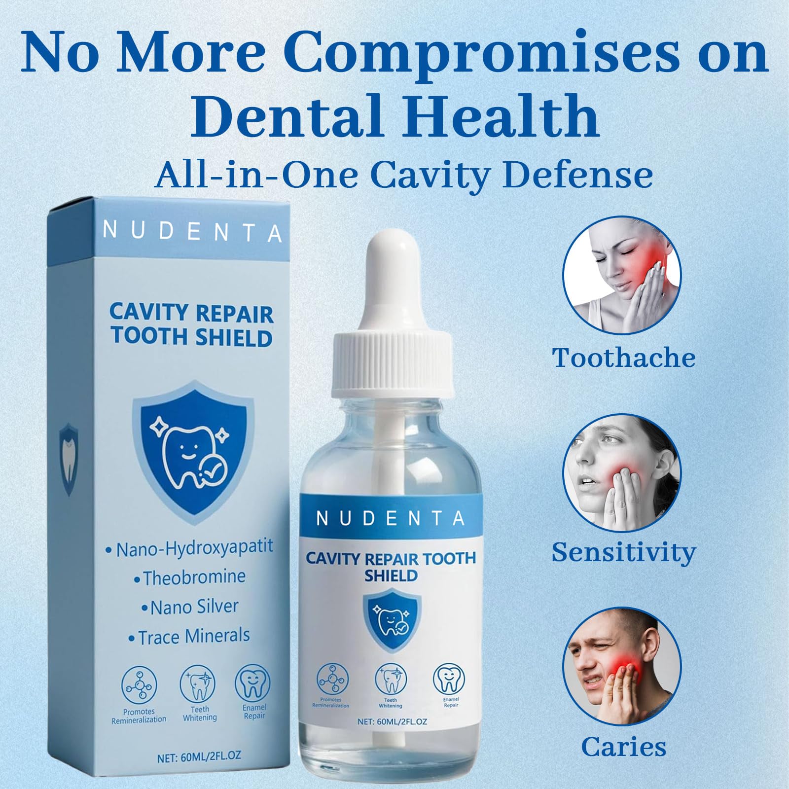 Tuyapio Nudenta Odontic Repair bathroom counter setup for convenient daily use.