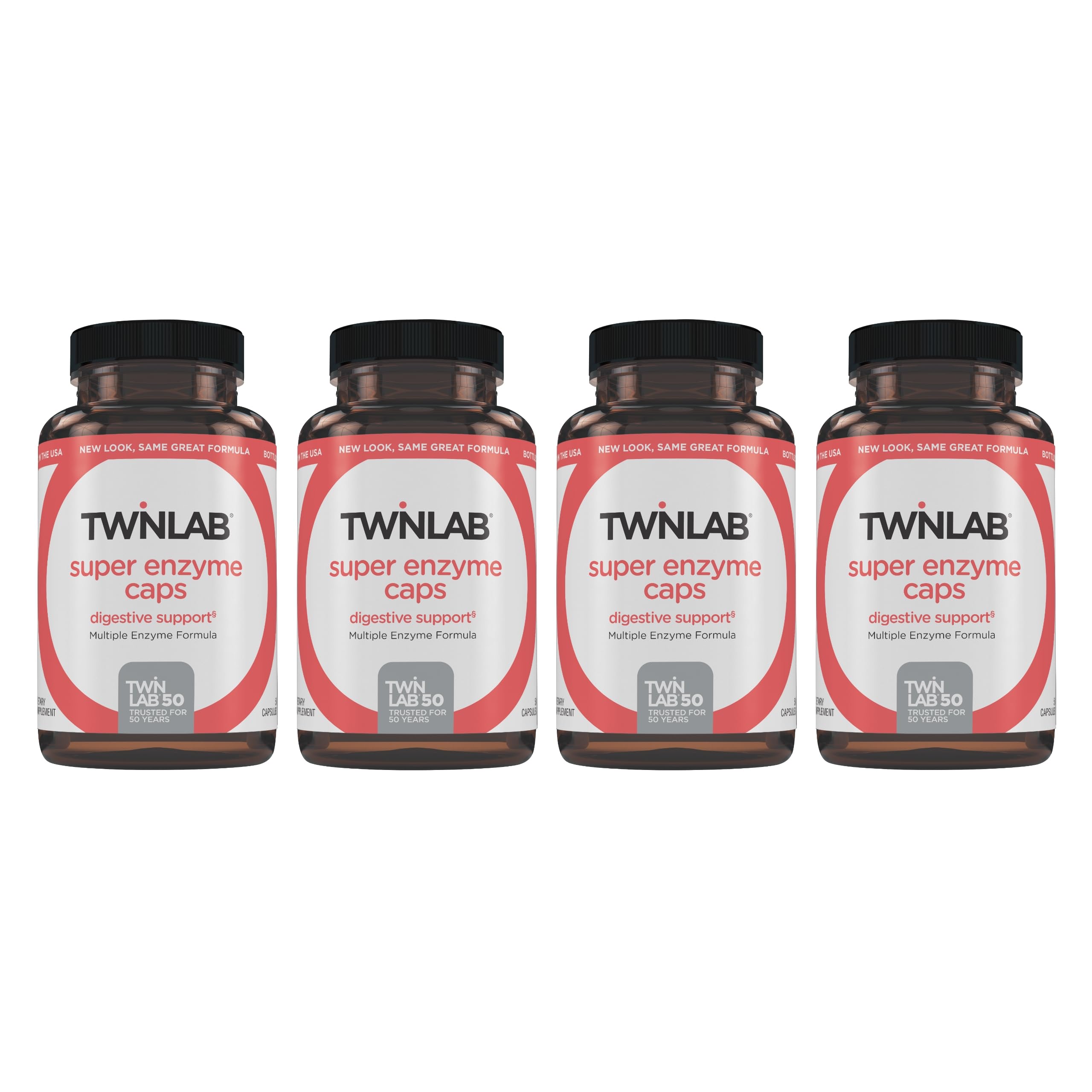 Twinlab Super Enzyme Caps bottle front showing the product and branding for digestive support.