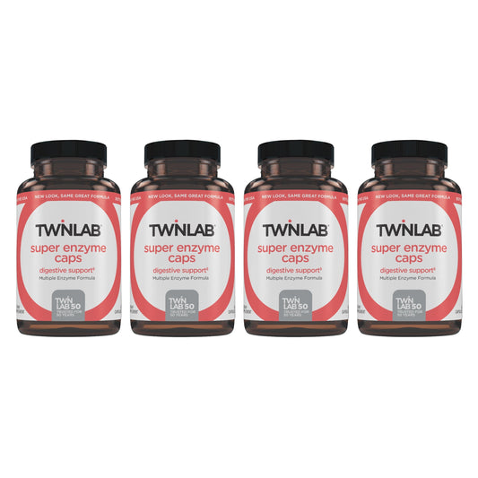 Twinlab Super Enzyme Caps bottle front showing the product and branding for digestive support.